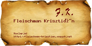 Fleischman Krisztián névjegykártya